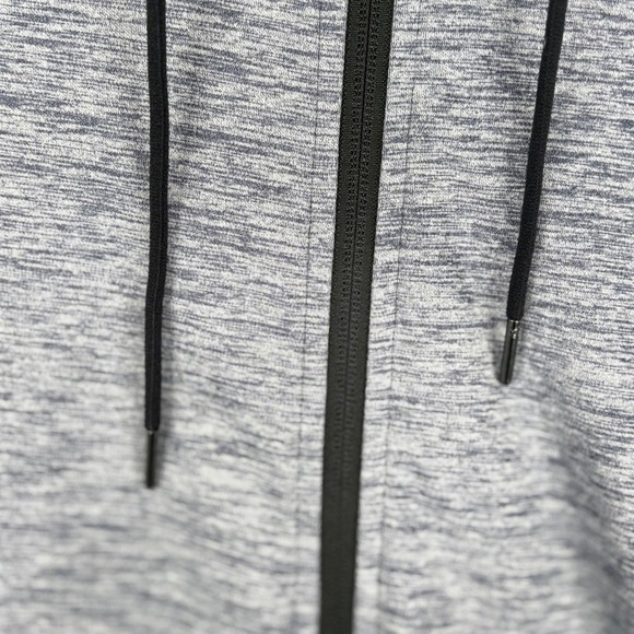 Zella Men Heathered Track Jacket Gray Blue Full Zip Hooded 2XL Polyester Spandex - Picture 5 of 14